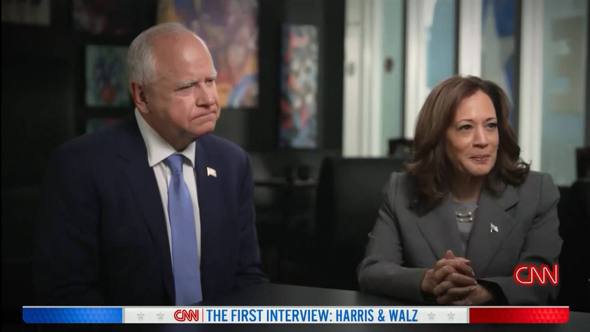 Kamala Harris and Tim Walz Give First TV Interview as Democratic Ticket