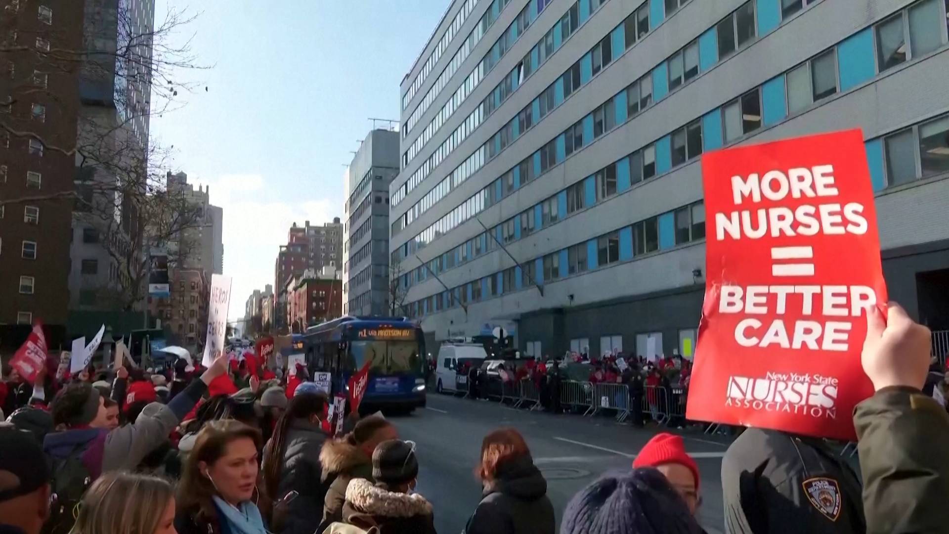 “Enough Is Enough!” 7,000 NYC Nurses Continue Strike over Wages & Staffing Levels