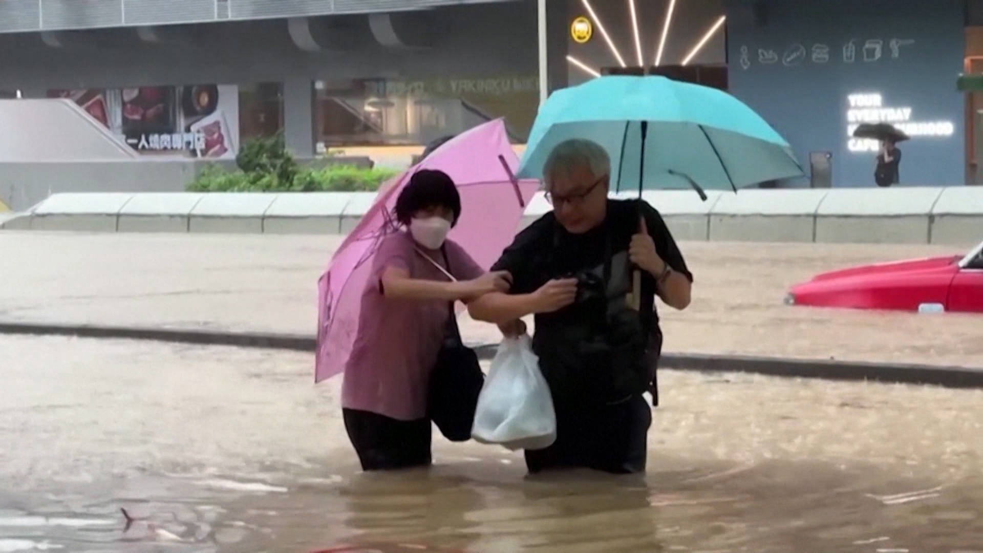 Hong Kong received 15 centimeters of rain in less than an hour, causing widespread flooding