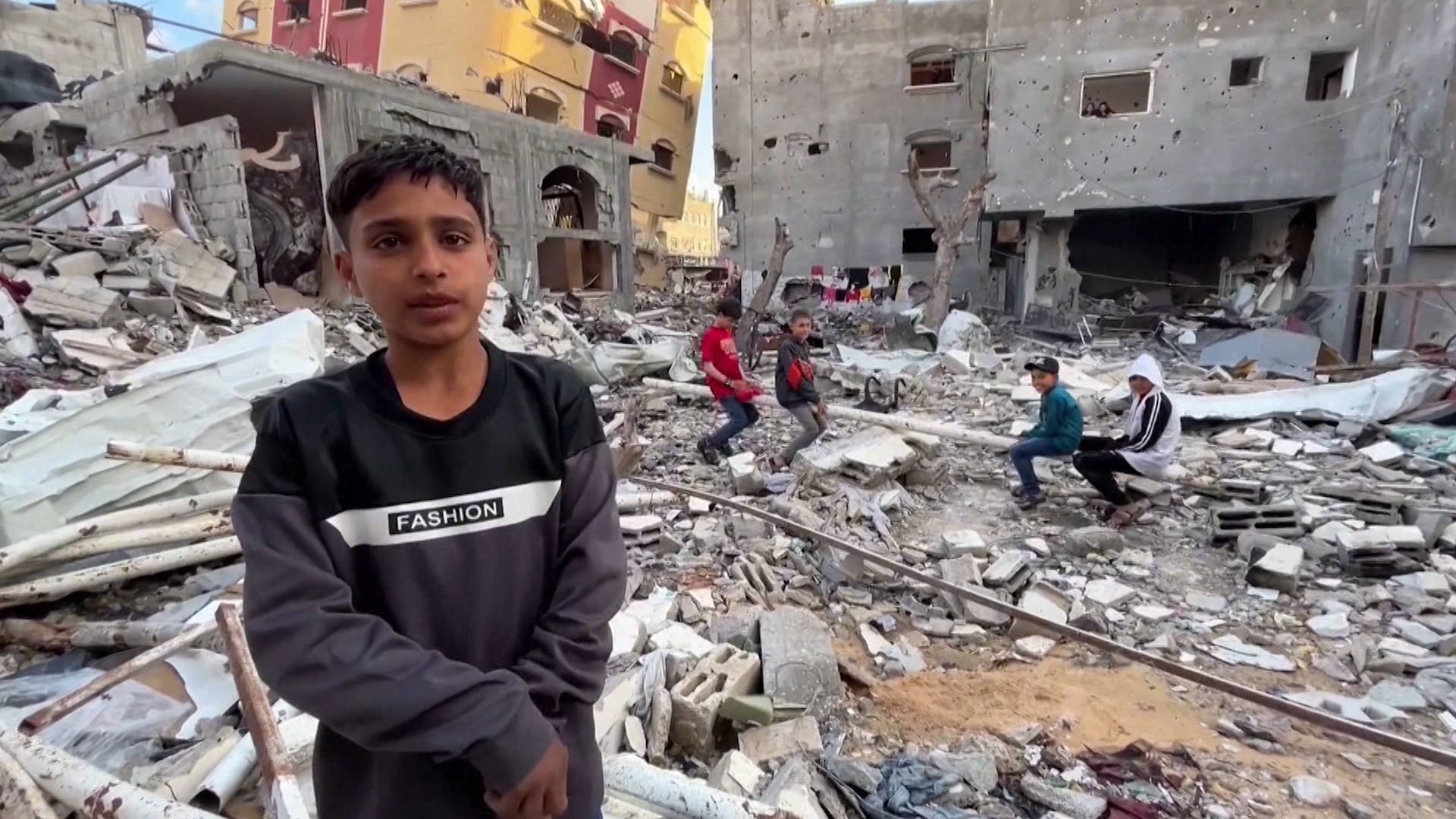 Gazan Children Play Among Ruins as Israeli Bombs Rain Down on Eid