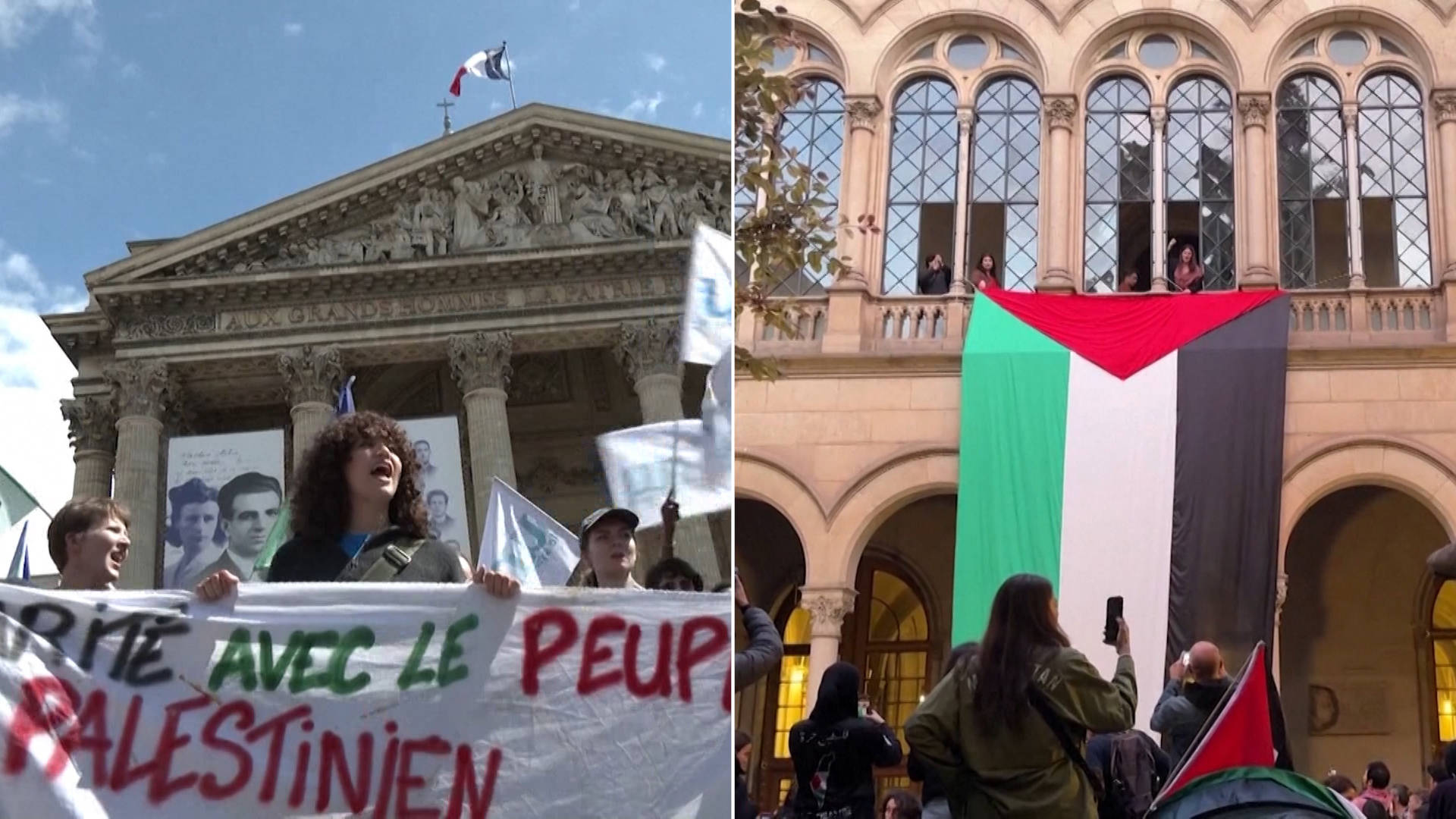 Gaza Solidarity Encampments Form in Copenhagen, Barcelona; French High Schoolers Join Movement