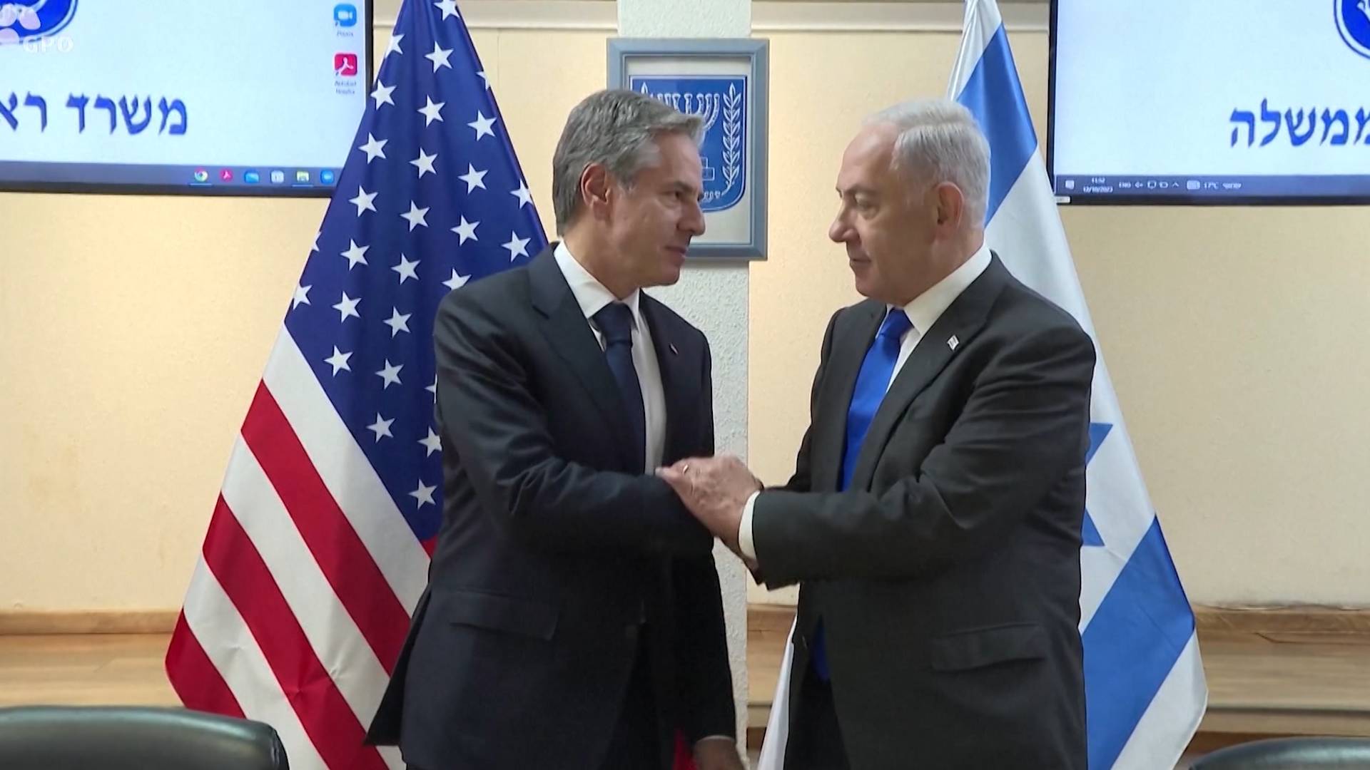 Netanyahu Thanks Blinken for U.S. Support in Fight Against “Barbarians of Hamas”