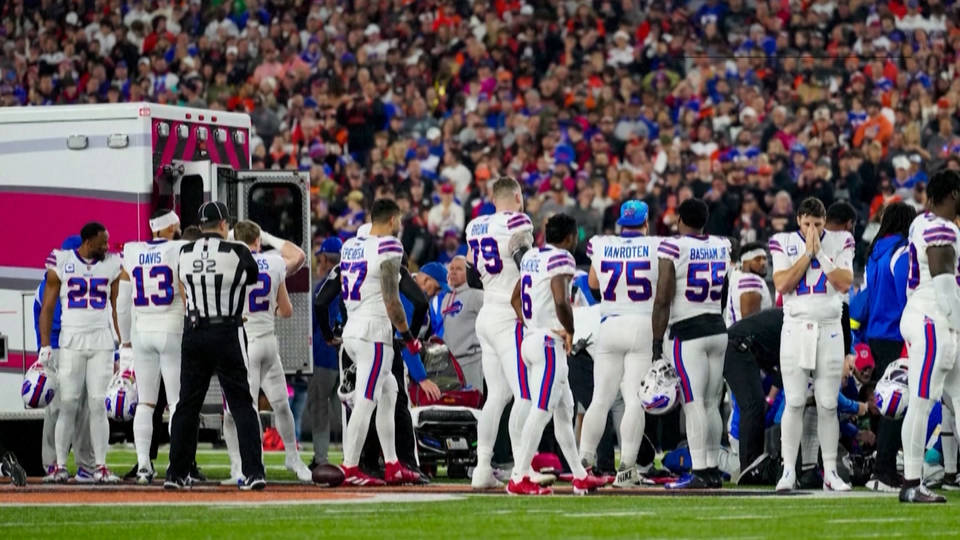 NFL Player seriously injured in Monday Night Football, Game indefinitely  postponed!