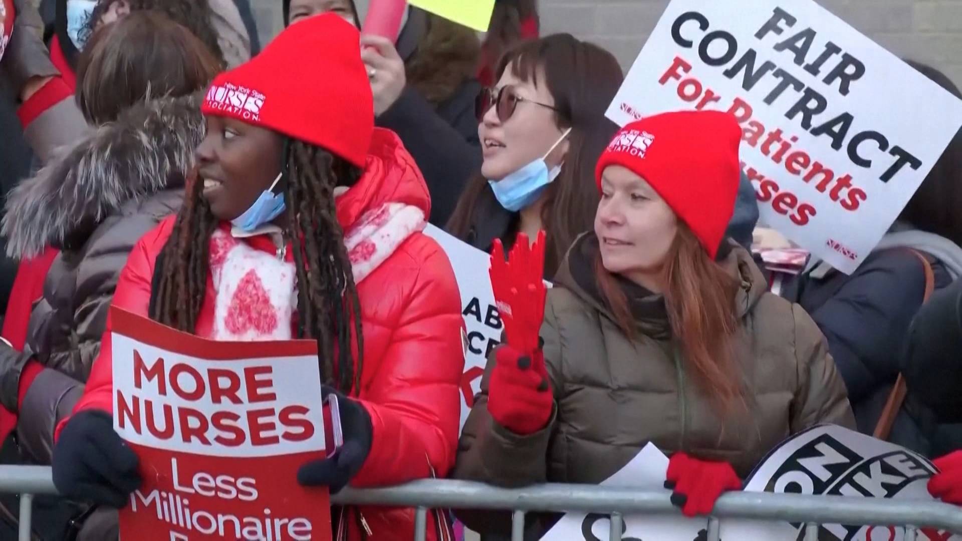 New York Nurses Strike for More Staff & Better Pay as Hospital CEOs