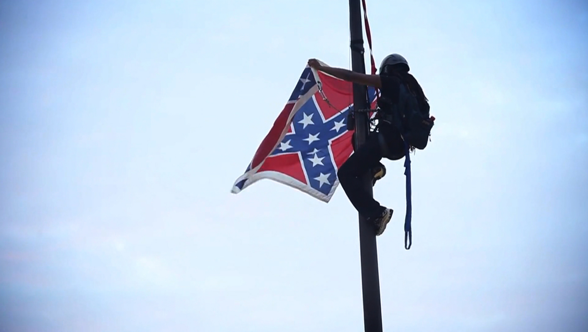 This Flag Comes Down Today Bree Newsome Scales SC Capitol Flagpole   Bree Newsome Climbs South Carolipitol Confederate Flag Remove 1 