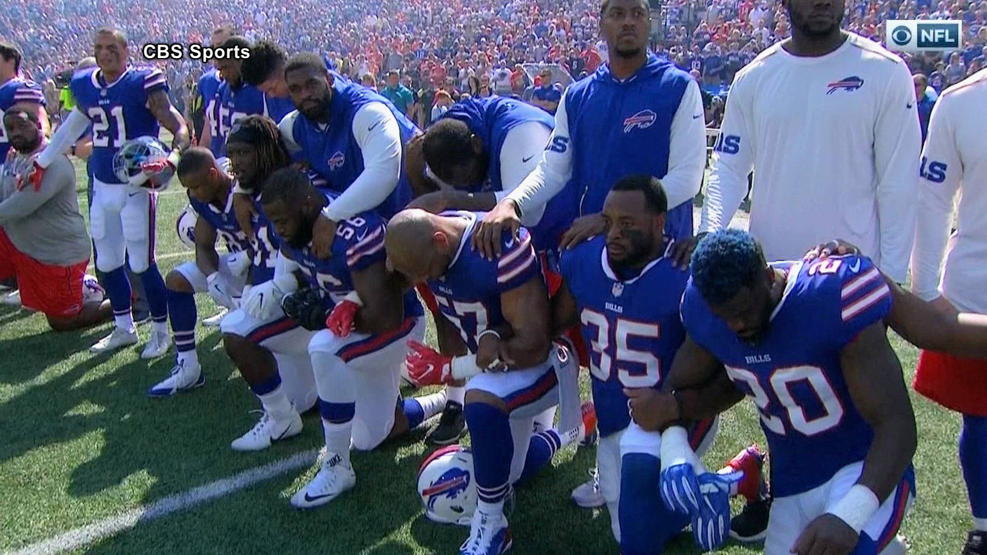 NFL players kneel during anthem at London game - ABC News