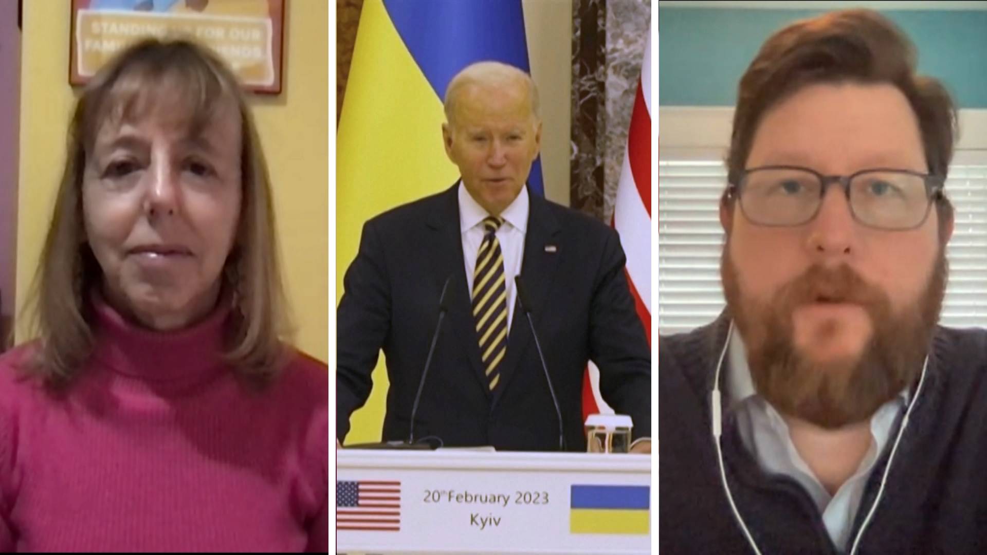 Biden in Ukraine on War Anniversary: Matt Duss, Medea Benjamin Debate U.S. Involvement, Hopes for Peace